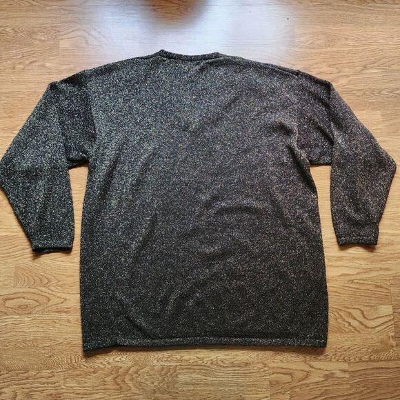 Distinctions Pullover V-Neck Sweater Womens Size 3XL Black Gold Glitter - Picture 6 of 7